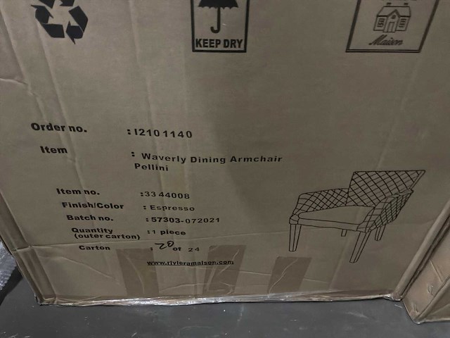 Rivièra maison pellini eetkamerstoel (4x) - afbeelding 3 van  6