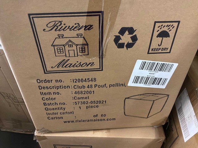 Rivièra maison pellini poef - afbeelding 1 van  2