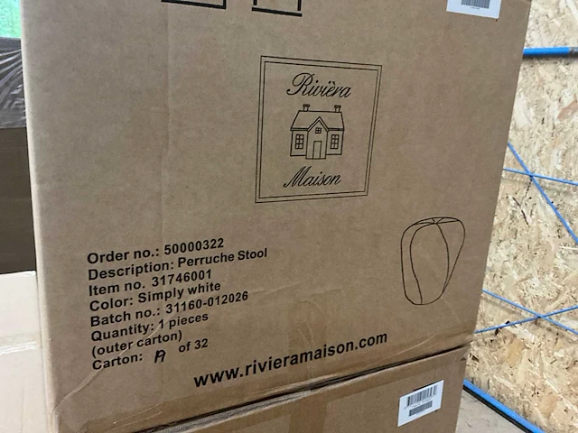 Rivièra maison perruche poef - afbeelding 6 van  6