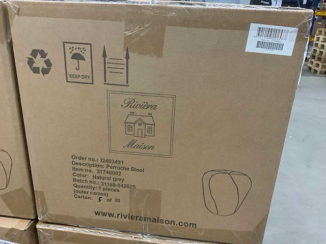 Rivièra maison perruche poef - afbeelding 6 van  6