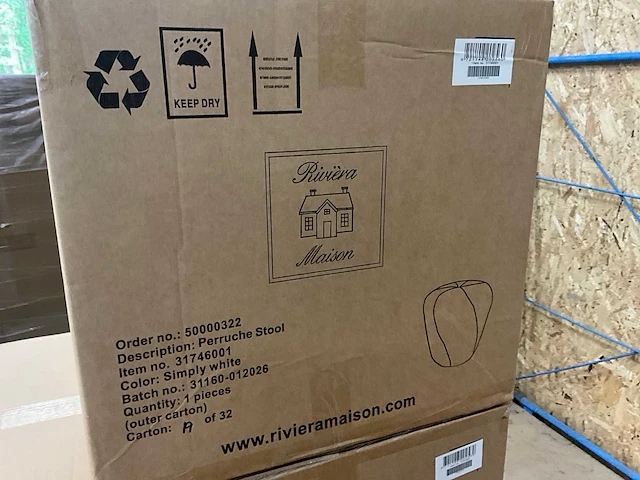 Rivièra maison perruche poef - afbeelding 6 van  6