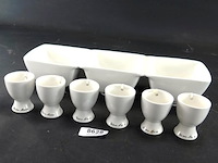 Rivièra maison porseleinen eierdopjes met bijpassende serveerschaal - afbeelding 1 van  5