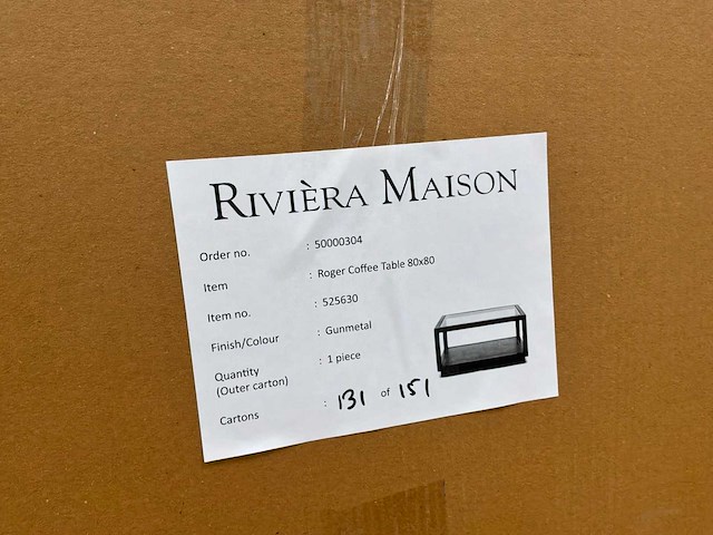 Riviera maison roger salontafel 80x80 - afbeelding 8 van  8