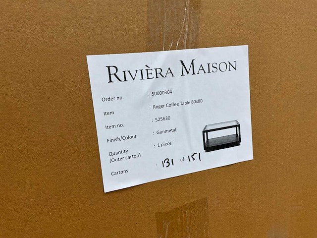 Riviera maison roger salontafel 80x80 - afbeelding 7 van  8