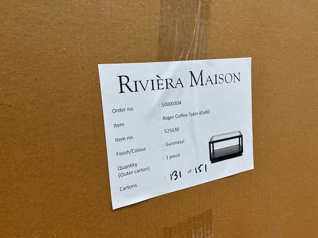 Riviera maison roger salontafel 80x80 - afbeelding 8 van  8