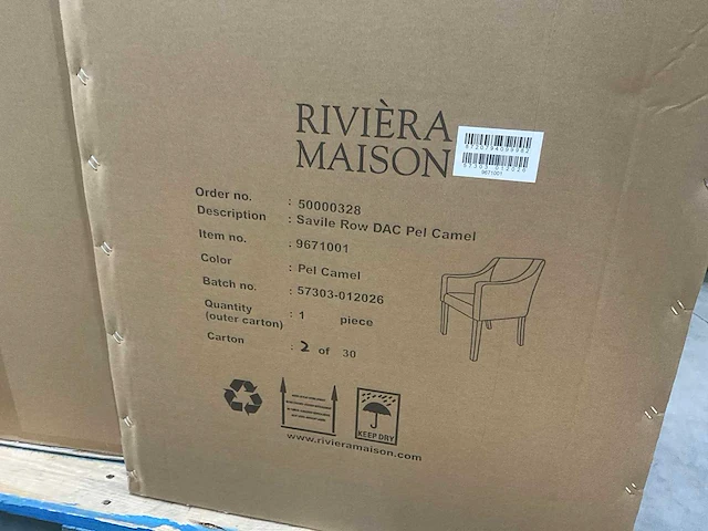 Riviera maison saville row pellini eetkamerstoel (6x) - afbeelding 8 van  10