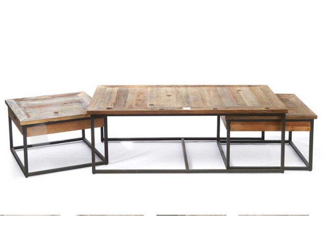 Riviera maison shelter ct s/3 salontafel set van 3 - afbeelding 1 van  5