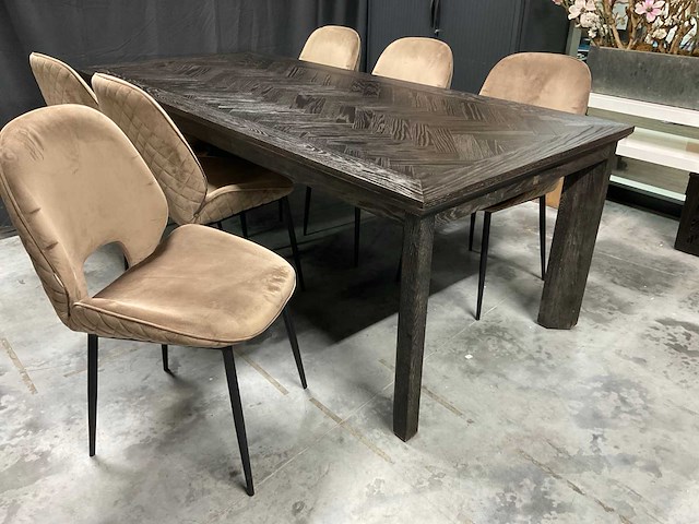 Rivièra maison velvet eetkamerstoel (6x) - afbeelding 1 van  11