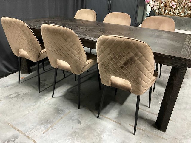 Rivièra maison velvet eetkamerstoel (6x) - afbeelding 4 van  11