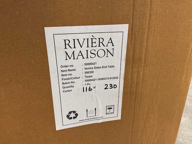Riviera maison venice glass bijzettafel (2x) - afbeelding 5 van  6