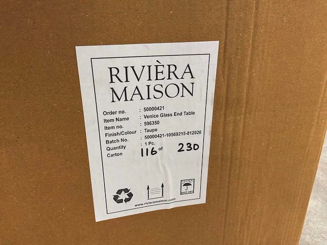 Riviera maison venice glass bijzettafel (2x) - afbeelding 5 van  6