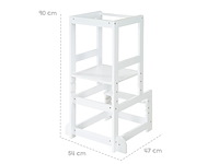 Roba learning tower wit - volgens het montessori-principe - belastbaar tot 80kg - gelakt hout - afbeelding 1 van  5