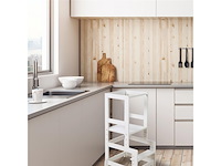 Roba learning tower wit - volgens het montessori-principe - belastbaar tot 80kg - gelakt hout - afbeelding 4 van  5