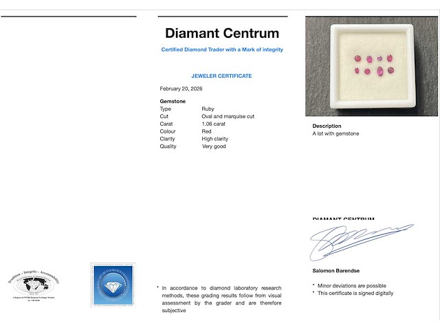 Robijn - 1.06 carat natuurlijke robijn - afbeelding 3 van  3