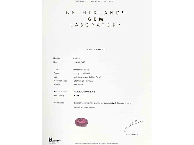 Robijn - 2.84 carat natuurlijke onbehandelde natuurlijke robijn - afbeelding 3 van  5
