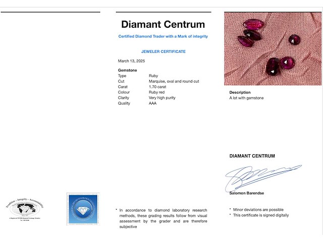 Robijn 1.70 carat natuurlijke robijn hoge kwaliteit - afbeelding 2 van  2