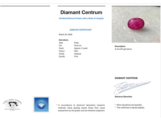 Robijn circa 2 carat natuurlijke robijn - afbeelding 2 van  4