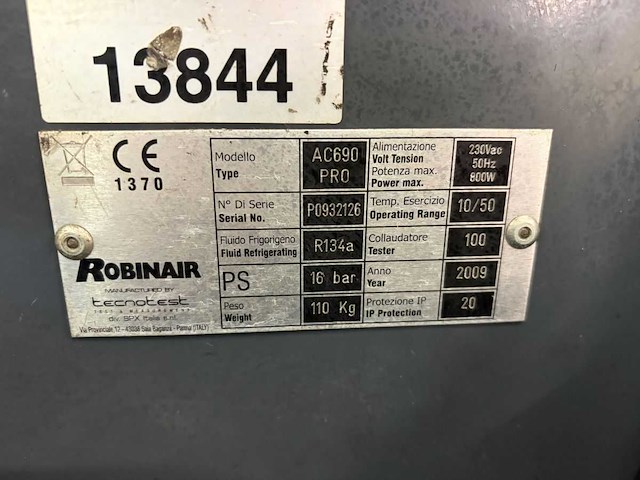 Robinair - 2009 - ac690 pro - airco machine r134a - afbeelding 6 van  6