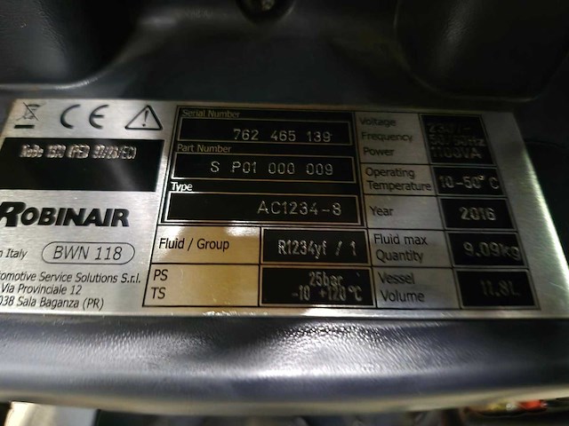 Robinair - 2016 - ac1234-8 - airco test- en vulapparaat r1234yf - afbeelding 3 van  3