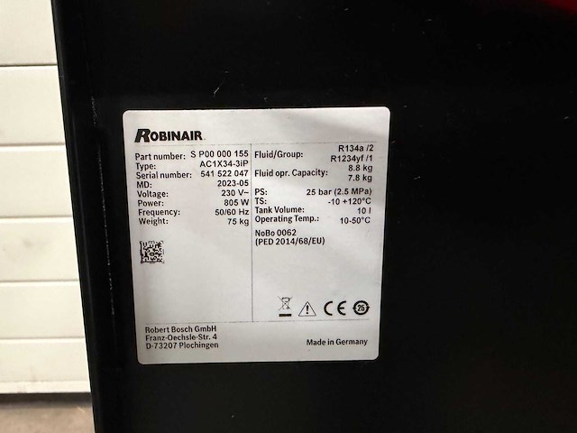 Robinair - 2023 - ac1x34-3ip - airco test- en vulapparaat r134a - afbeelding 2 van  10