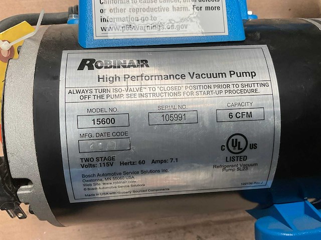 Robinair 15600 vacuumpomp - afbeelding 3 van  5