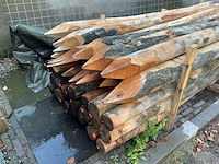 Robinia palen ø 120-140mm geschild en gepunt - 3500mm. - afbeelding 3 van  6