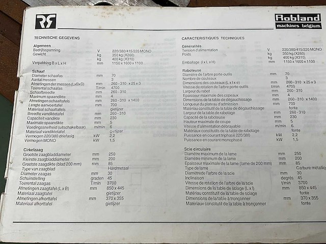 Robland combinatiemachine - afbeelding 3 van  12