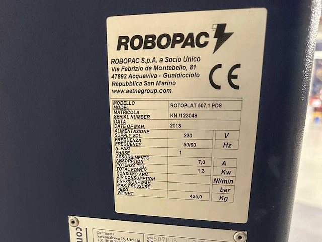 Robopac - 2013 - rotoplat 507.1 pds - palletfoliewikkelaar - afbeelding 2 van  4