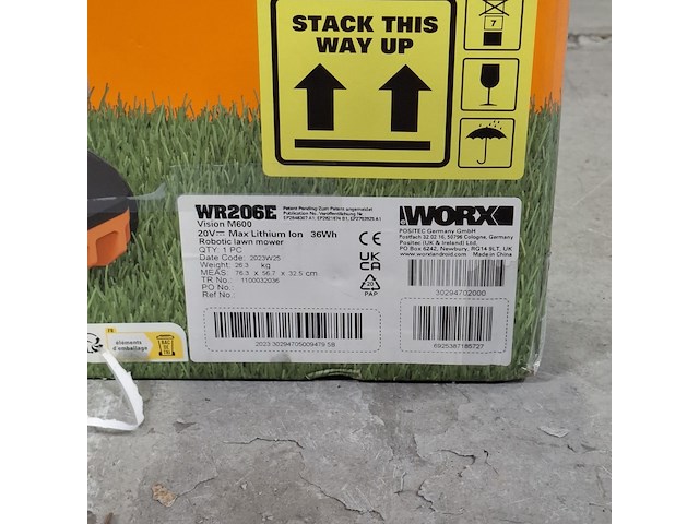 Robot grasmaaier, worx, wr206e vision m600 - afbeelding 4 van  5