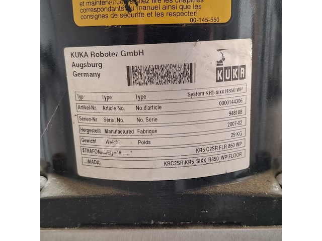 Robot met besturingskast en display, kuka, kr 5 sixx r850 wp - afbeelding 5 van  36