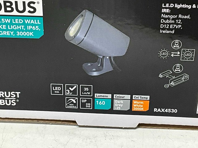 Robus rax4530-25 led spot 4.5w wand (4x) - afbeelding 2 van  4
