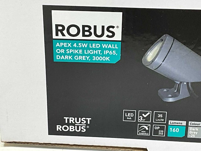 Robus rax4530-25 led spot 4.5w wand (4x) - afbeelding 3 van  3