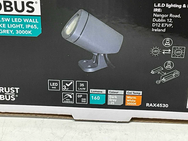 Robus rax4530-25 led spot 4.5w wand (4x) - afbeelding 3 van  4
