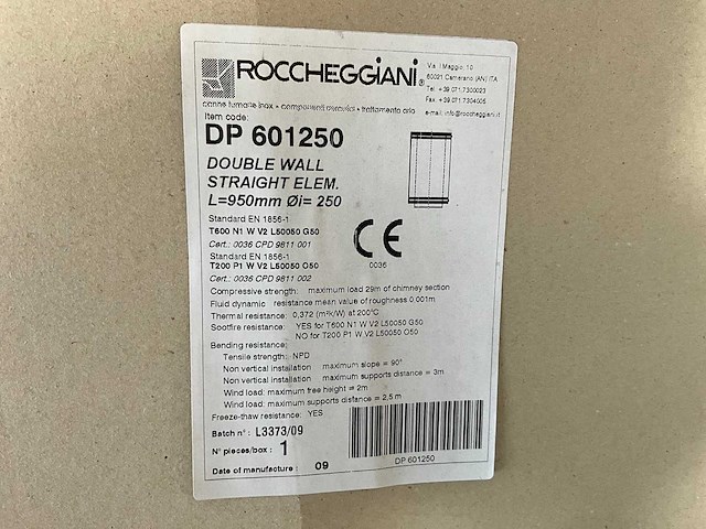 Roccheggiani dp601250 rookgas afvoerbuis ø 250mm (7x) - afbeelding 5 van  6