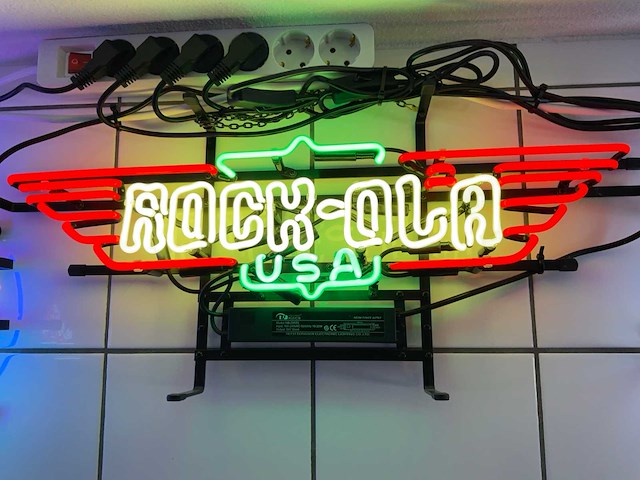 Rock-ola glas neon decoratie - afbeelding 2 van  2