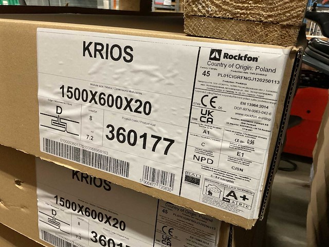 Rockfon krios 150x60cm 360177 doos á 8 stuks systeemplafond platen (11x) - afbeelding 2 van  2