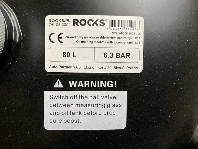 Rocks mobiele olieopvangunit / olieafzuiger - afbeelding 6 van  6