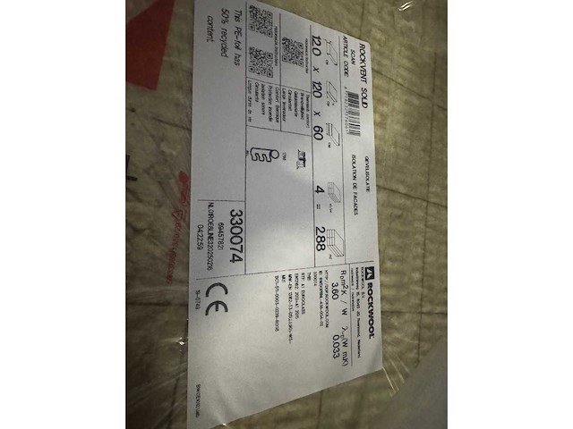 Rockwool - rockvent solid - isolatie 120x60x12cm rd 3,6 (totaal 40 m2) - afbeelding 3 van  3