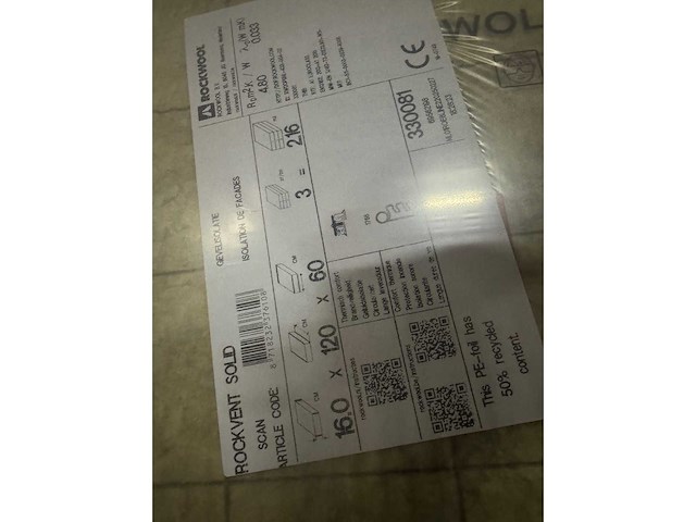 Rockwool - rockvent solid - isolatie 120x60x16cm rd 4,8 (totaal 82 m2) - afbeelding 3 van  3