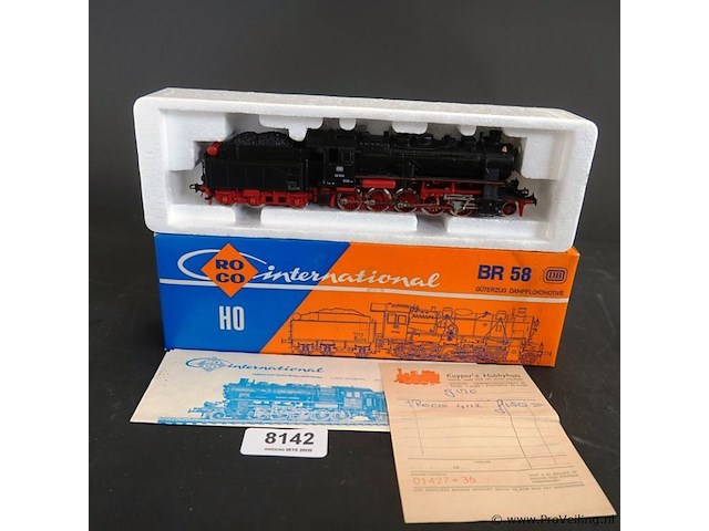 Roco goederentrein-stoomlocomotief met tender (baureihe 58) van de deutsche bundesbahn (db) - afbeelding 1 van  5