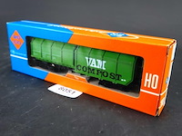 Roco goederenwagon van het type takkls van de nederlandse spoorwegen (ns) in de groene 'vam compost'-uitvoering modelnr: 4368 - afbeelding 1 van  3