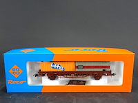 Roco rongen- of containerwagen van de duitse spoorwegen (db), beladen met containers modelnr: 4399d - afbeelding 2 van  3