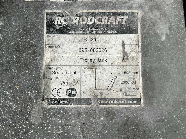 Rodcraft rh215 garagekrik 2 tom - afbeelding 4 van  6