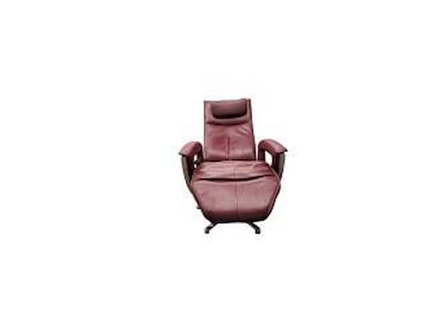 Rode lederen relaxstoel handbediend – prominent - afbeelding 2 van  6