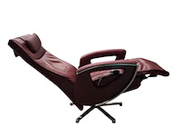 Rode lederen relaxstoel handbediend – prominent - afbeelding 3 van  6