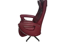 Rode lederen relaxstoel handbediend – prominent - afbeelding 5 van  6