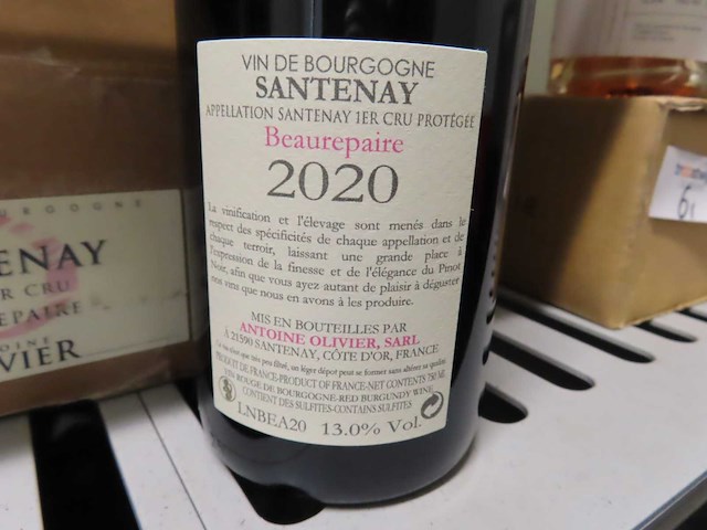 Rode wijn santenay - premier cru - beaurepaire (6x) - afbeelding 2 van  2