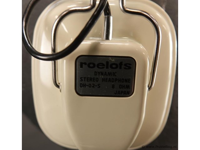 Roelofs dh-02-s vintage dynamische stereo-hoofdtelefoon uit de jaren '70, compleet met de bijbehorende blauw-witte doos - afbeelding 4 van  5