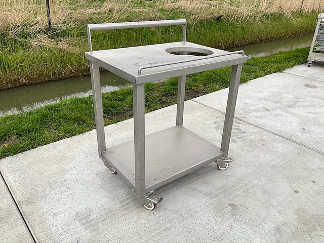 Roestvrij stalen mobiele keteltafel - afbeelding 1 van  5
