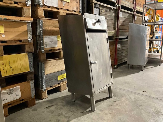 Roestvrijstalen enkeldeurkast met lade diverse voedselverwerkingsapparatuur - afbeelding 1 van  5
